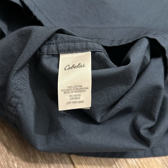 CABELAS SHIRT SHORT SLEEVE BUTTON UP NAVY BLUE 100% COTTON SIZE XL NWT - Picture 7 of 8